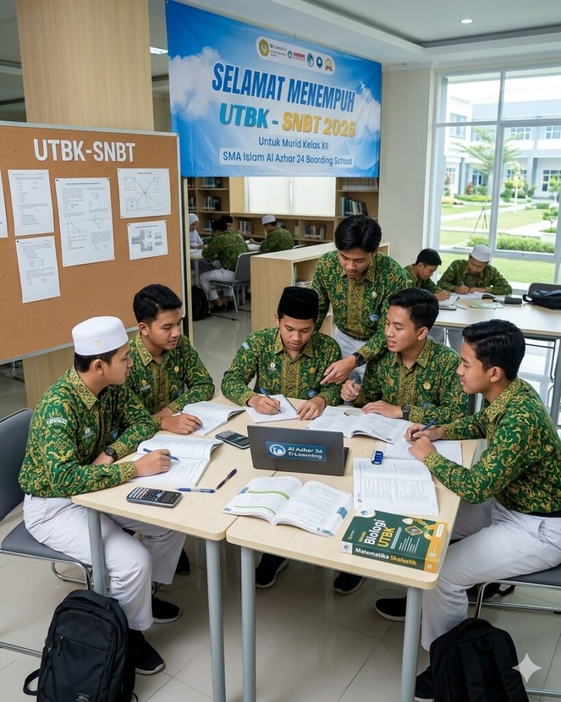Ilustrasi Persiapan Murid SMA Islam Al Azhar 24 Boarding School Menghadapi UTBK - SNBT